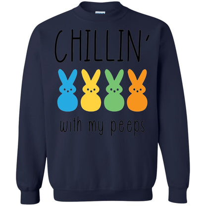 Chillin With My Peeps Happy Easter T-shirt Navy