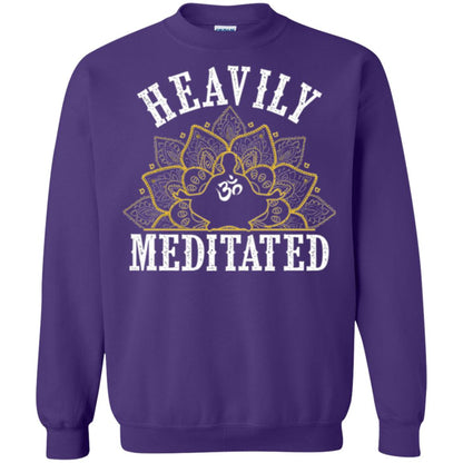 Funny Heavily Meditated Yoga Meditation T-shirt Purple