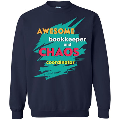 Bookkeeper T-shirt Awesome Bookkeeper And Chaos Coordinator Navy