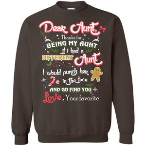 Dear Aunt Thank For Being My Aunt Christmas Holiday T-shirtG180 Gildan Crewneck Pullover Sweatshirt 8 oz.
