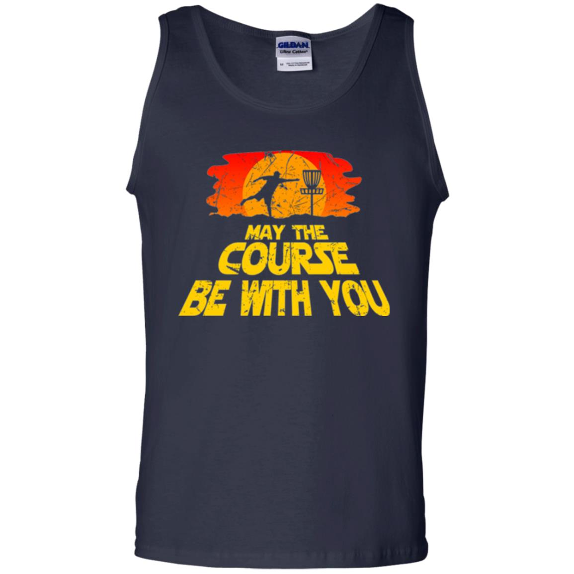 Disc Golf T-shirt May The Course Be With You Navy