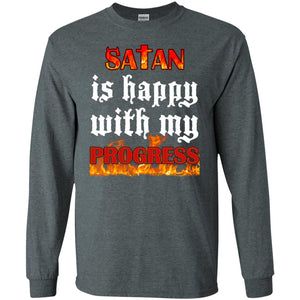 Santa Is Happy With My Progress ShirtG240 Gildan LS Ultra Cotton T-Shirt