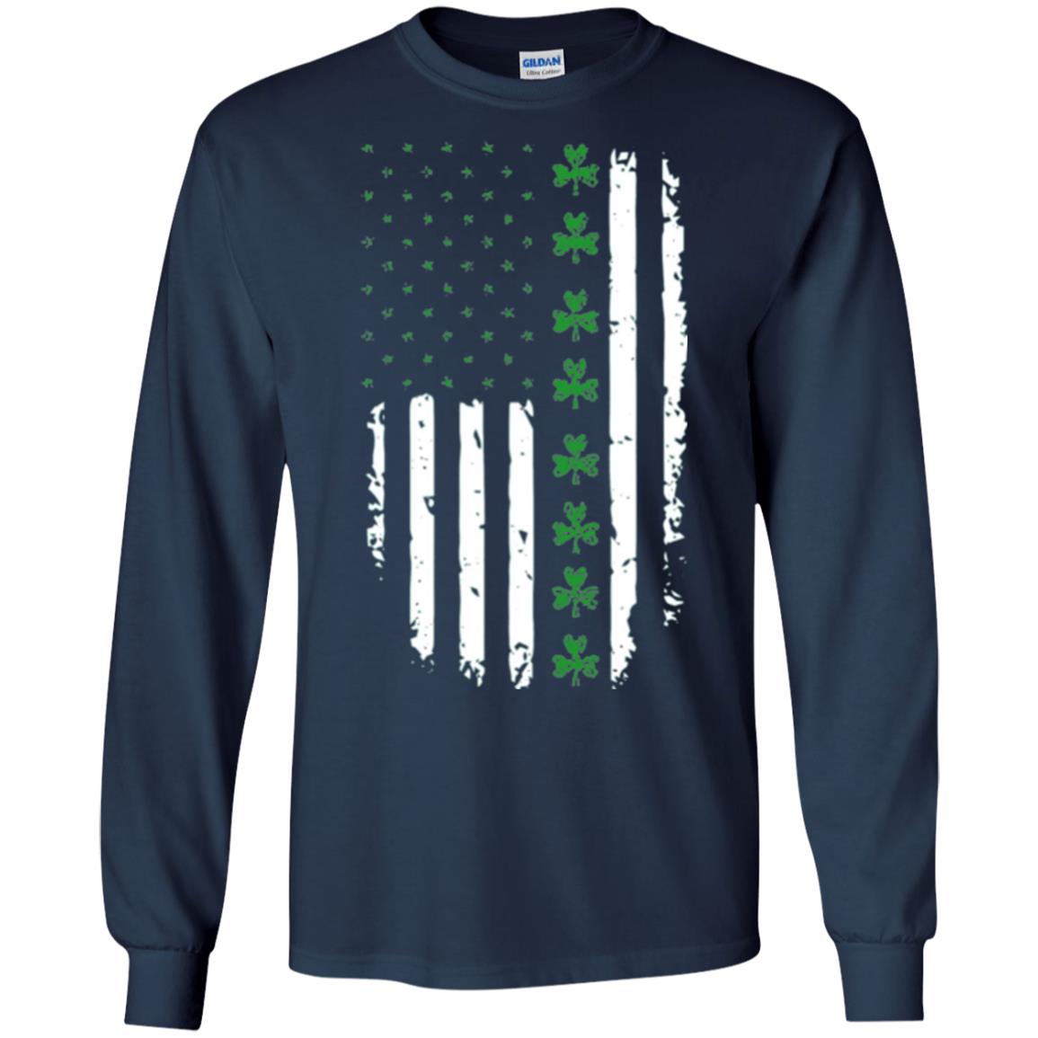Irish American Flag St. Patrick_s Day T-shirt Navy