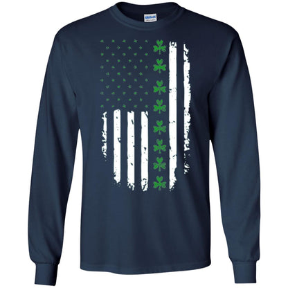Irish American Flag St. Patrick_s Day T-shirt Navy