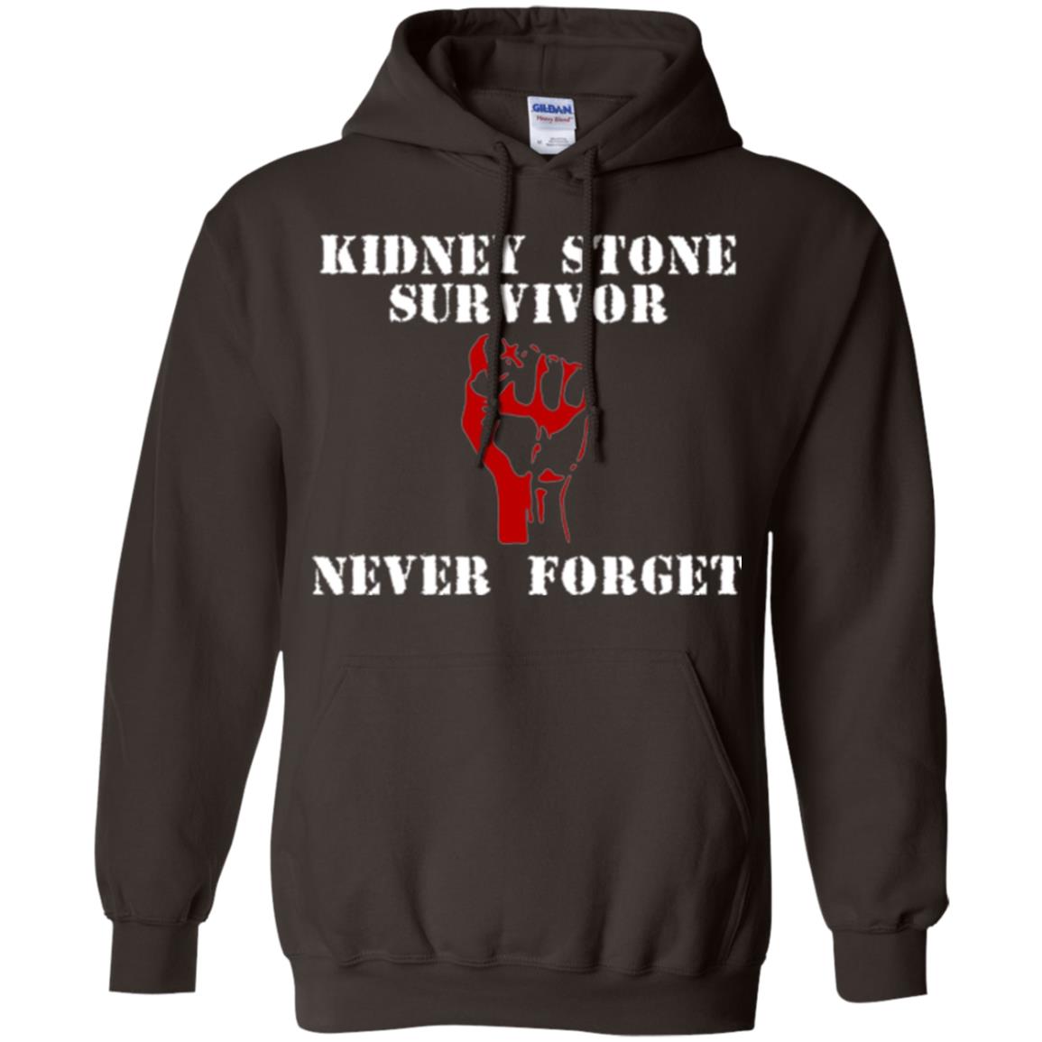 Kidney Stone Survivor Never Forget T-shirt Dark Chocolate