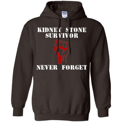 Kidney Stone Survivor Never Forget T-shirt Dark Chocolate