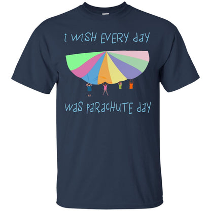 I Wish Every Day Was Parachute Day Funny T-shirt Navy