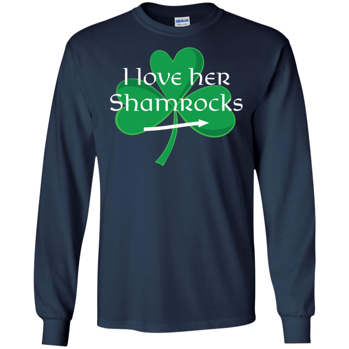 Saint Patrick_s Day T-shirt I Love Her Shamrocks Navy