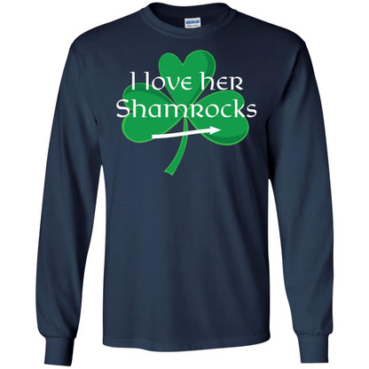 Saint Patrick_s Day T-shirt I Love Her Shamrocks Navy