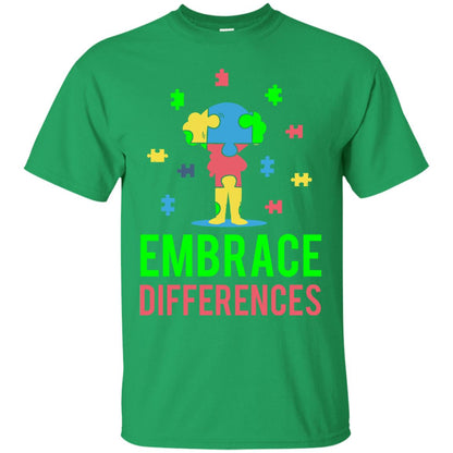 Autism Awareness T-shirt Embrace Differences Irish Green