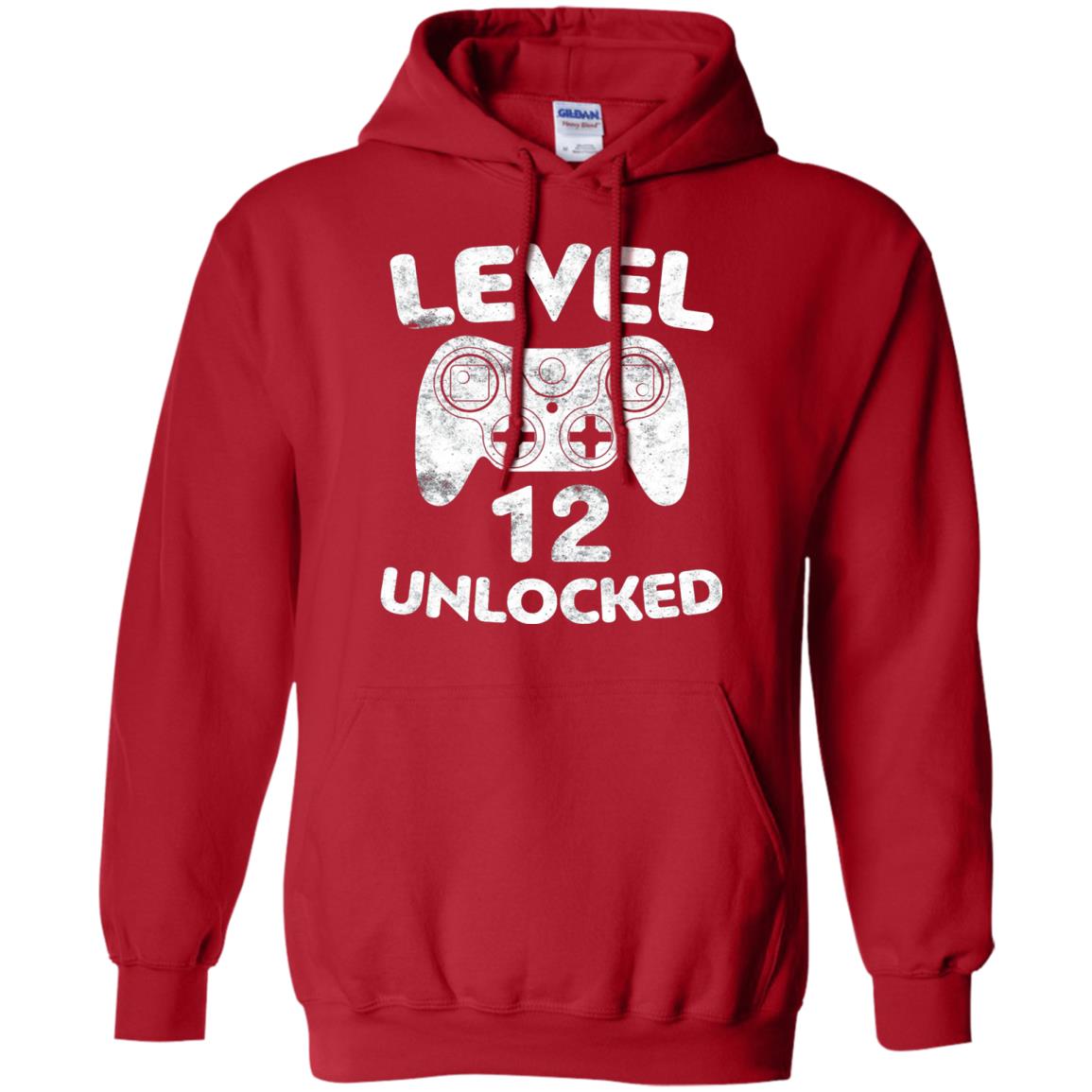 Level 12 Unlocked 12th Video Gamer Birthday Shirt Red