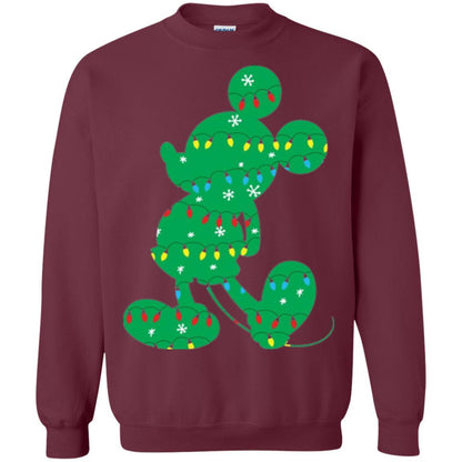 Christmas T-shirt Disney Mickey Mouse Fairy Lights Maroon