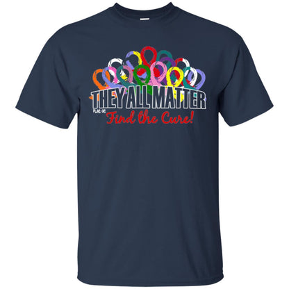 They All Matter Flag Of Find The Cure Cancer Awareness Shirt Navy