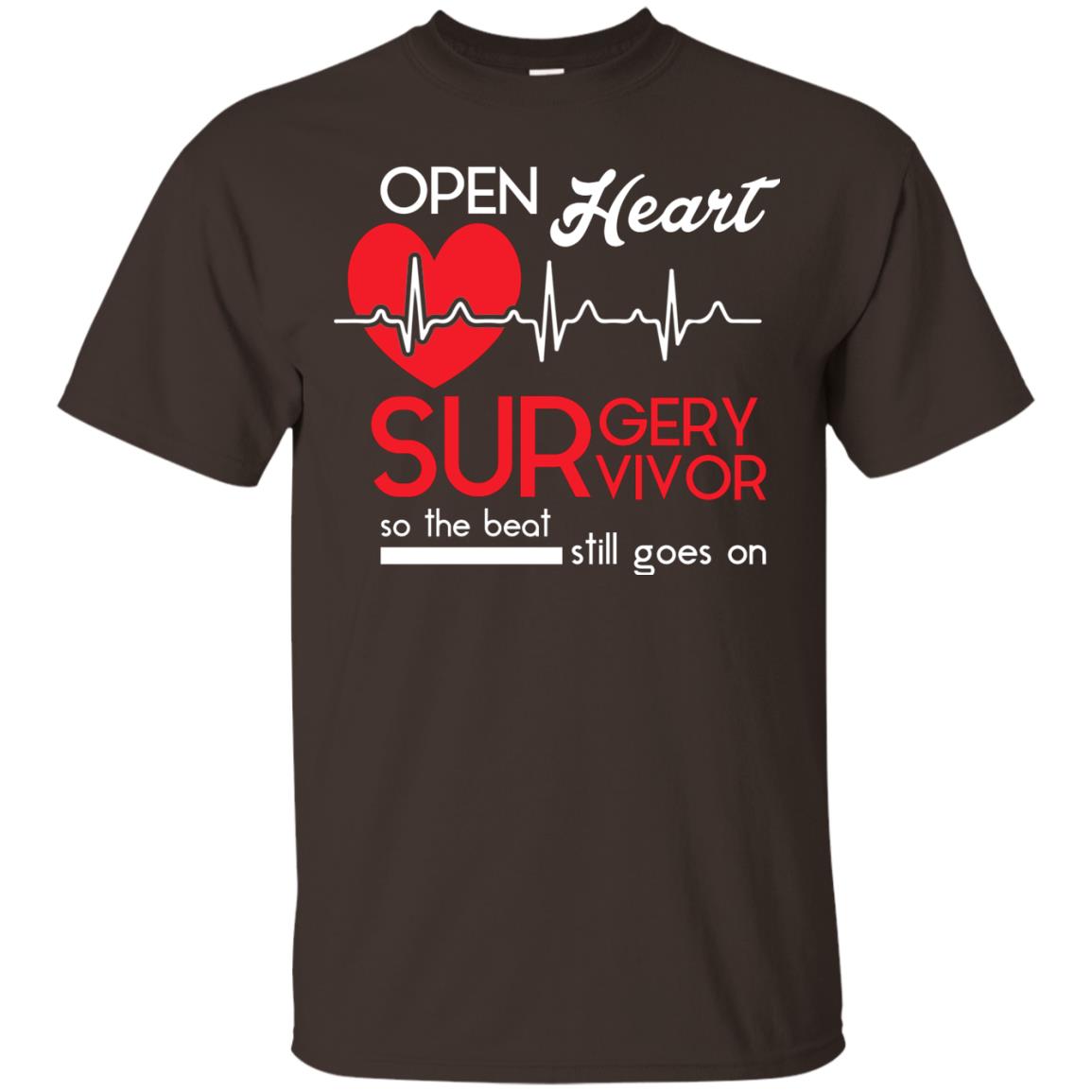 Open Heart Surgery Survivor Heart Desease T-shirt Dark Chocolate