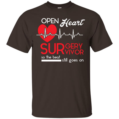 Open Heart Surgery Survivor Heart Desease T-shirt Dark Chocolate