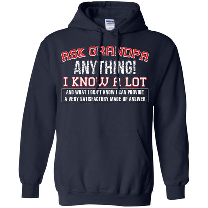 Ask Grandpa Anything I Know A Lot Funny Saying Gift Shirt For Papa Navy