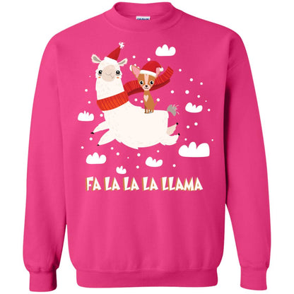 Fa La La La Llama With Chihuahua X-mas Gift Shirt Heliconia
