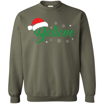 Christmas T-Shirt Believe In Santa Military Green