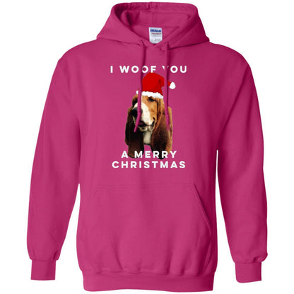 Basset Hound T-shirt I Woof You A Merry Christmas Heliconia