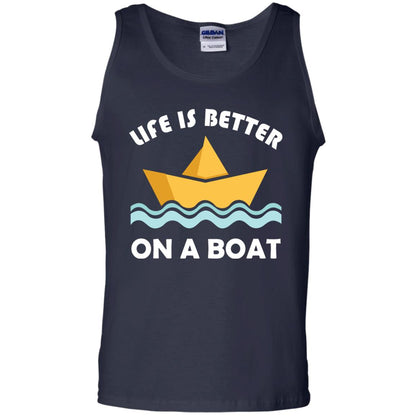 Life Is Better On Boat Boating And Sailing T-shirt Navy