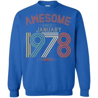 Funny 40th Birthday T-shirt Awesome Since January 1978 Royal