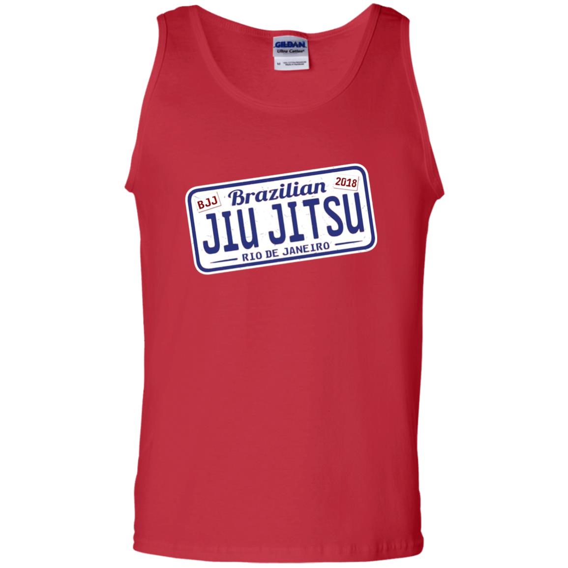 Funny Jiu Jitsu Bjj License Plate T-shirt Red
