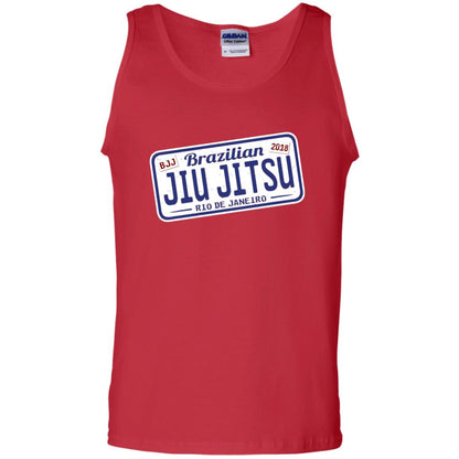 Funny Jiu Jitsu Bjj License Plate T-shirt Red