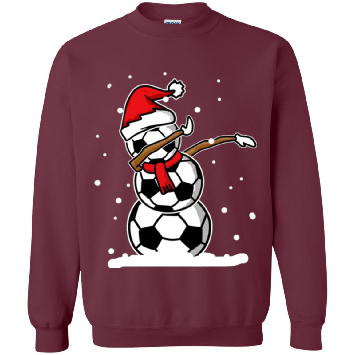 Christmas T-shirt Dabbing Snowman Ball Maroon