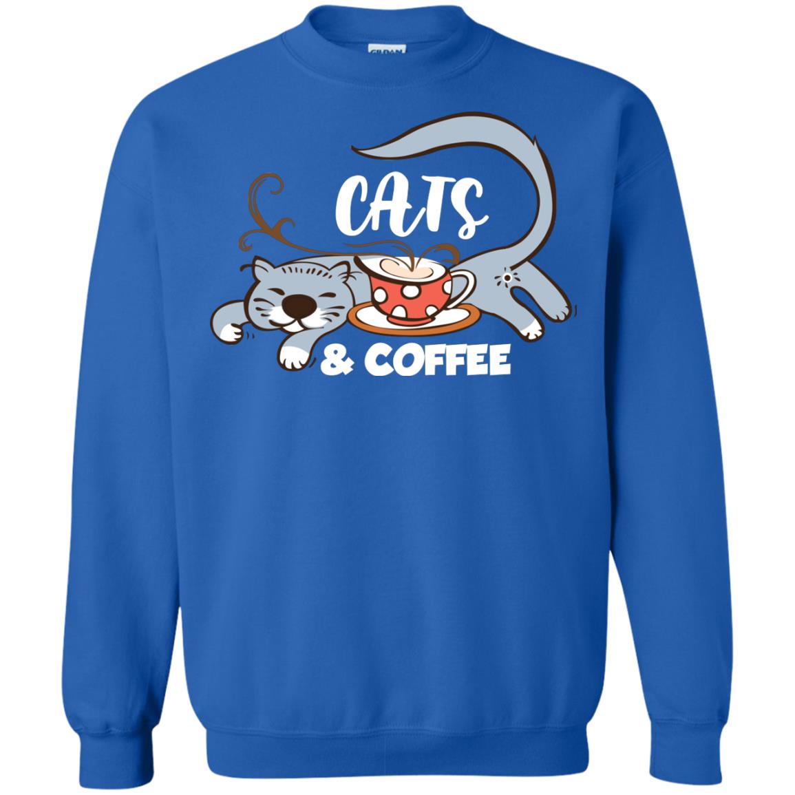 A Good Day Start With Cat And Coffee Cat Lover T-shirt Royal