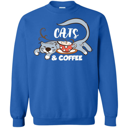 A Good Day Start With Cat And Coffee Cat Lover T-shirt Royal