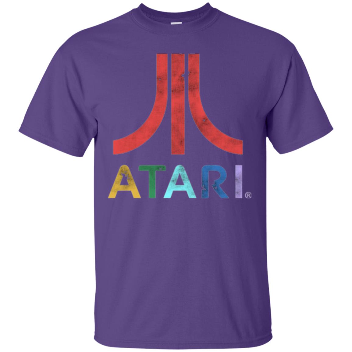 Colorful Retro Atari Gaming Logo T-shirt Purple