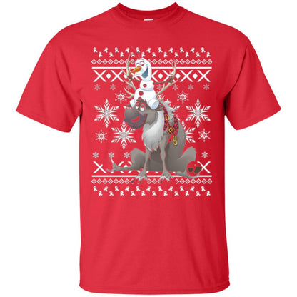 Film T-shirt Frozen Olaf Sven Riding Antler Red