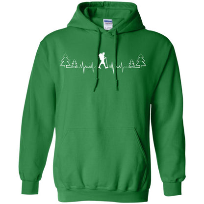 Heart Beat Hiking Lovers Shirt Irish Green