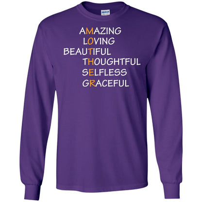 Amazing Loving Beautiful Thoughtful Selfless Graceful Mother Purple