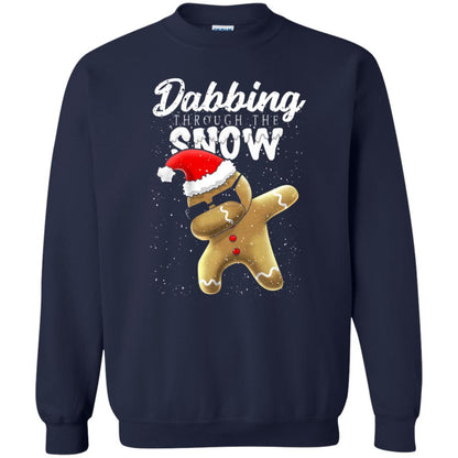 Dabbing Gingerbread T-shirt Dabbing Through The Snow Navy