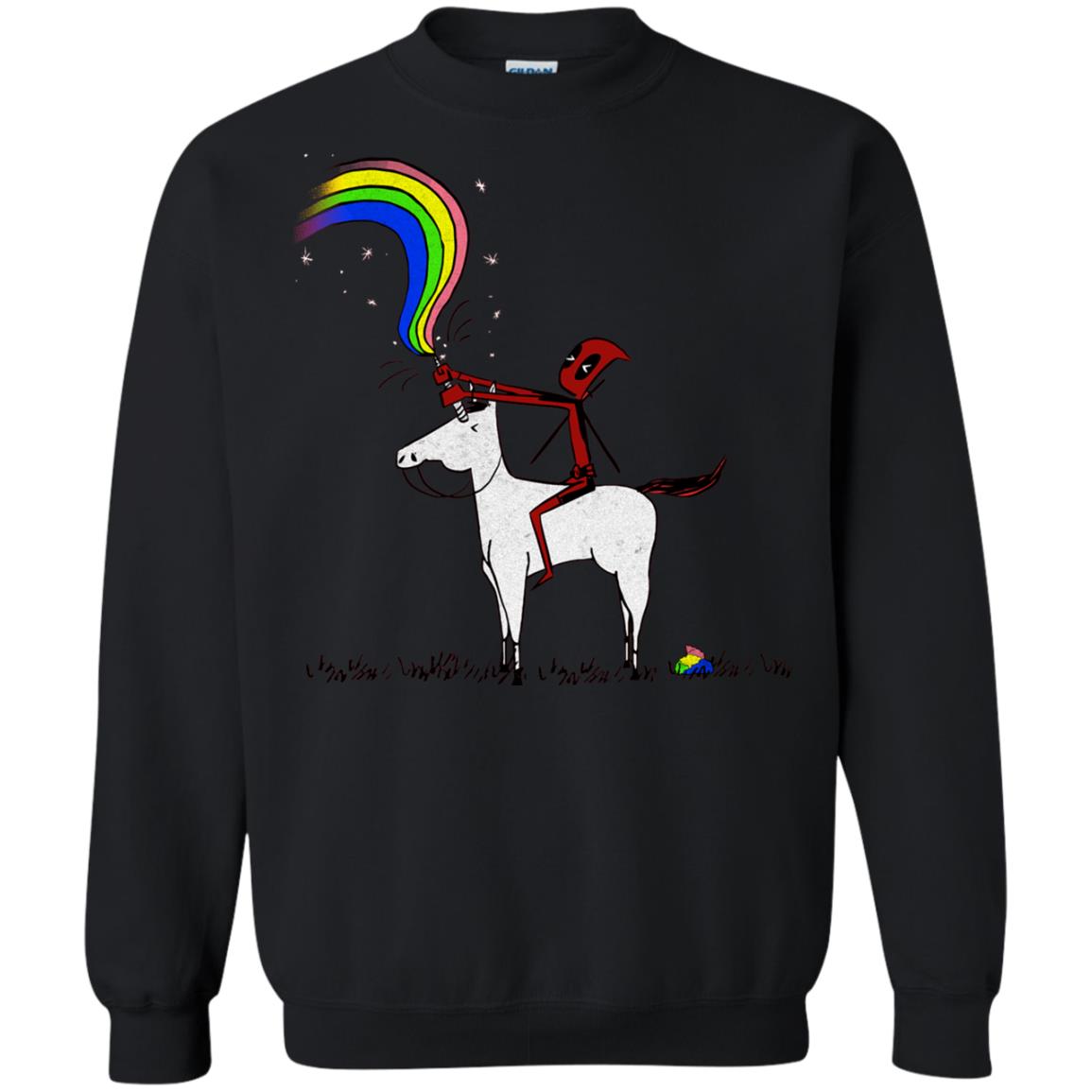 Deadpool With Unicorn Movie T-shirt Black
