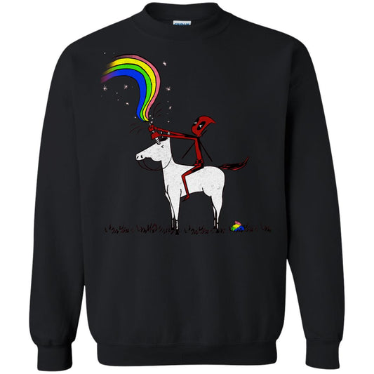 Deadpool With Unicorn Movie T-shirt Black