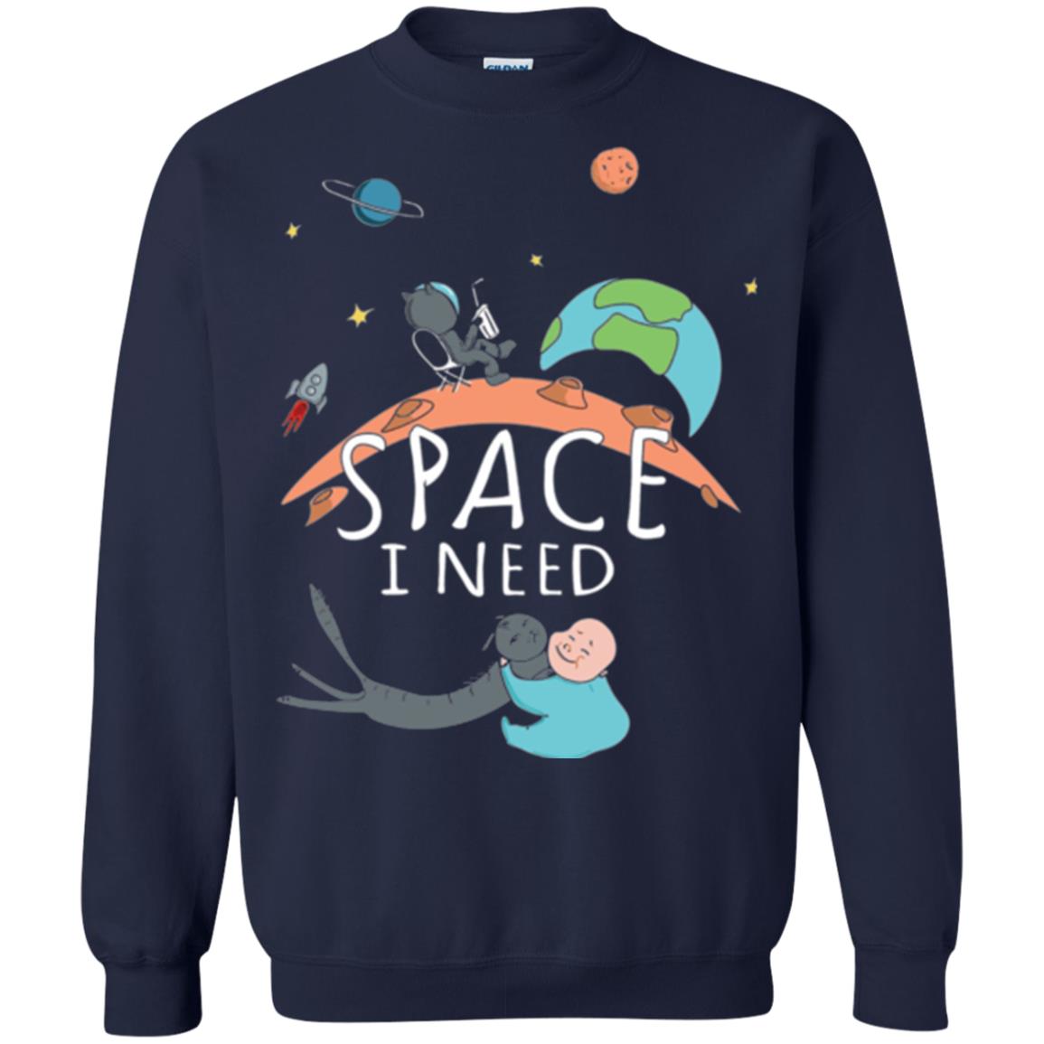 Funny Astronaut Universe Pun T-shirt I Need Space Navy