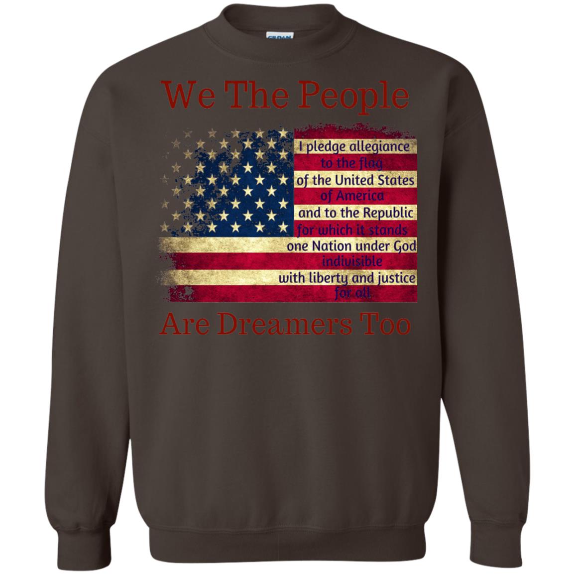 Americans We Are People Are Dreamers Too T-shirt Dark Chocolate