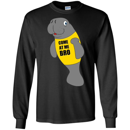 Manatee Novelty Come At Me Bro T-shirt Black