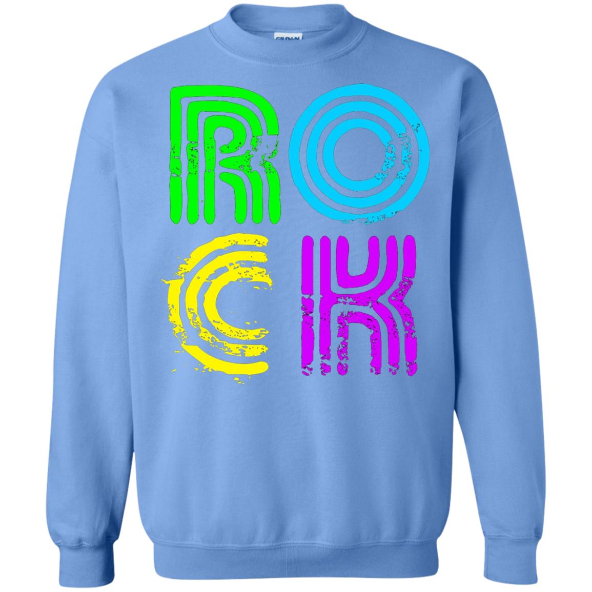 Bright Neon Colours Rock 80_s Retro Theme T-shirt Carolina Blue