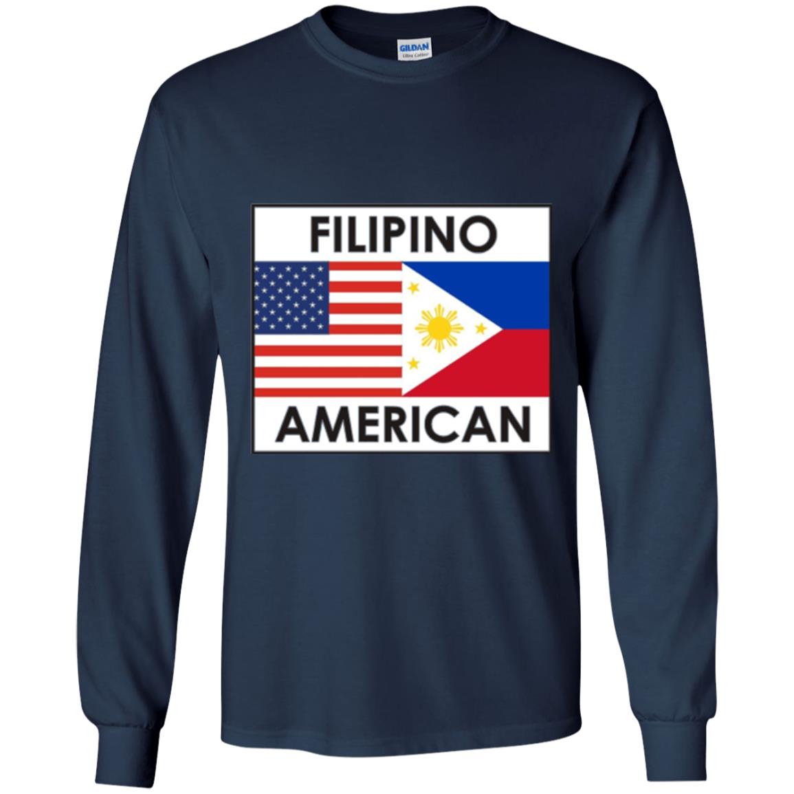 Filipino American T-shirt Philippines Usa Flags Navy