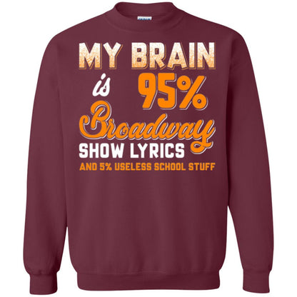 Musical Theatre T-shirt My Brain 95% Broadway Show Lyrics