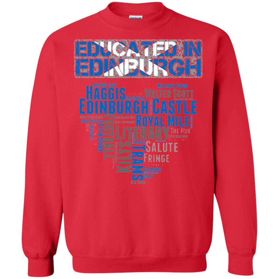 Edinburgh T-shirt Educated In Edinburgh Red