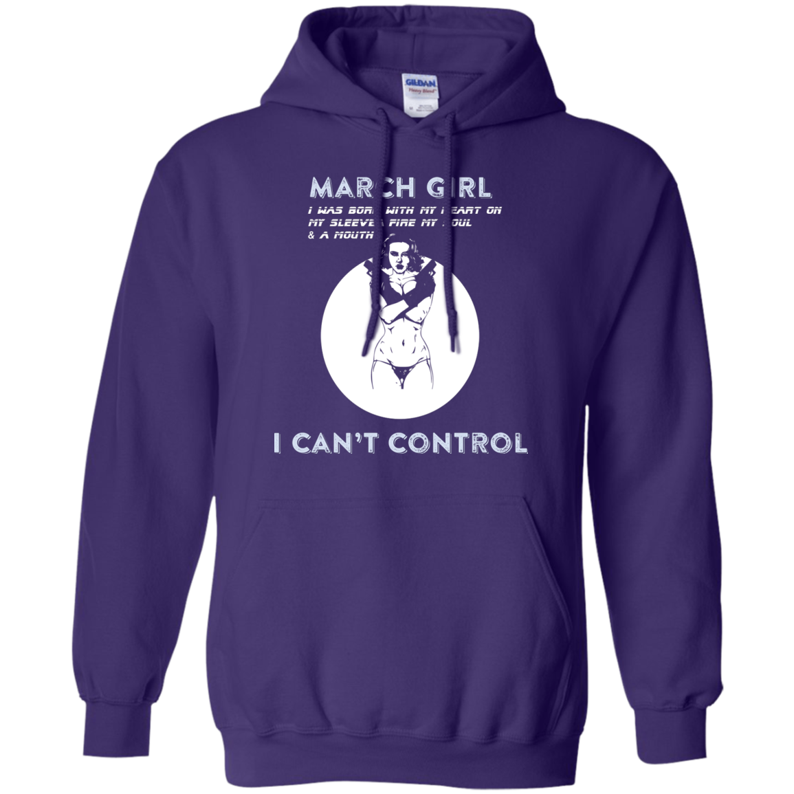 March Girl I Was Born With My Heart T-shirt Purple