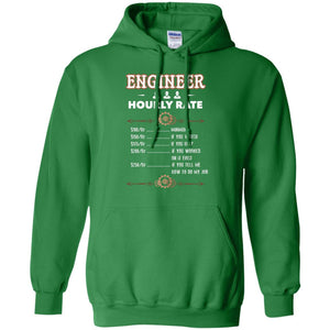 Engineer Hourly Rate Shirt For Mens Or WomensG185 Gildan Pullover Hoodie 8 oz.
