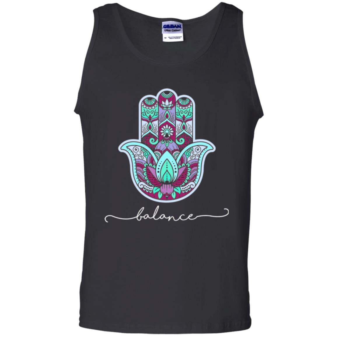 Balance Yoga Gym Hamsa T-shirt Black