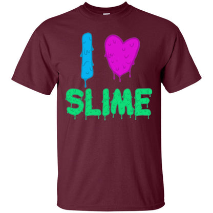 I Love Slime T-shirt Slime Lovers Maroon