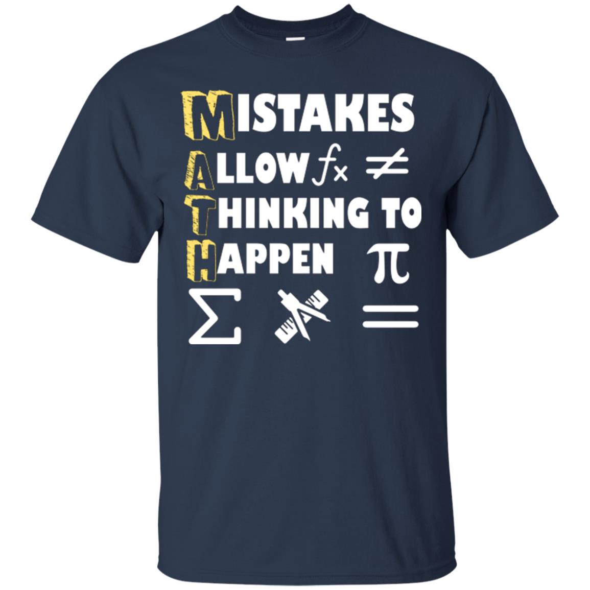 Math Lover T-shirt Mistakes Allow Thinking To Happen Navy