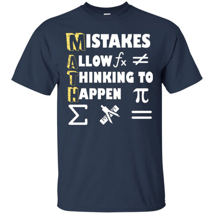 Math Lover T-shirt Mistakes Allow Thinking To Happen Navy